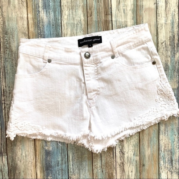 Ambiance Pants - Ambiance Apparel lace detail fringe shorts